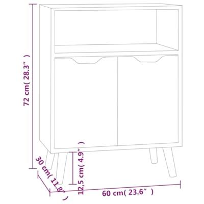 Dressoir 60x30x72 cm bewerkt hout gerookt eikenkleurig