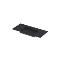 INK Post Wastafel Keramische Slab Envelop Bak Midden met 1 Kraangat - 1000x450x10 mm - Lauren Black Mat - thumbnail
