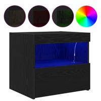 Nachtkastje 2 pcs Zwart eiken 50 x 40 x 45 cm Bewerkt hout - thumbnail