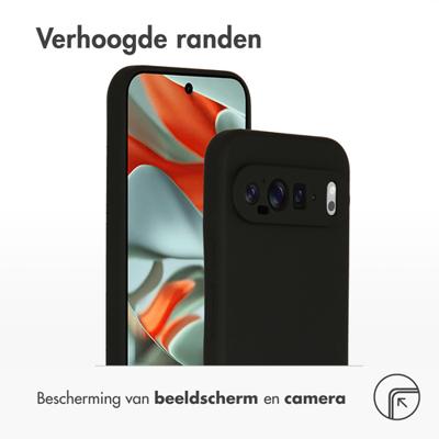 Accezz Liquid Silicone Backcover Google Pixel 9 Pro XL Telefoonhoesje Zwart