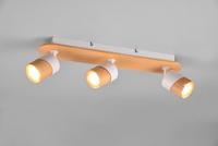 Trio Plafondlamp hout met witAruni 3-lichts - 801100331 - thumbnail
