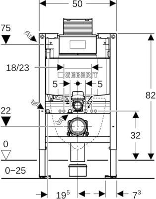 Geberit Duofix wc-element (2025) 82cm hoog met Omega inbouwreservoir 12cm - thumbnail