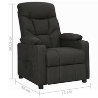 Fauteuil verstelbaar stof zwart - thumbnail