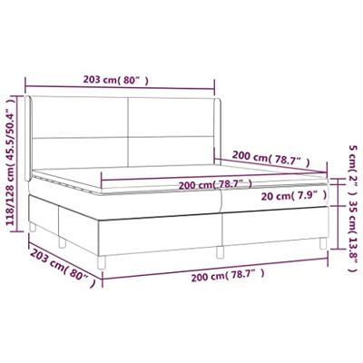 Boxspring met matras kunstleer wit 200x200 cm