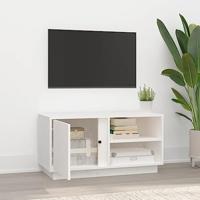 Tv-meubel 80x35x40,5 cm massief grenenhout wit - thumbnail