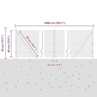 VidaXL Afrasteringspaal grijs 10 x 0,4 m (13 mm gaas) staal en pvc