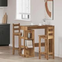 Bartafel met opbergrek 100x48x101,5 cm artisanaal eikenkleurig - thumbnail