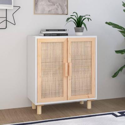 Dressoir 60x30x70 cm massief grenenhout en rattan wit Dressoir 60x30x70 cm massief grenenhout en rattan wit