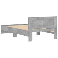 Bedframe met hoofdeinde bewerkt hout betongrijs 100x200 cm - thumbnail