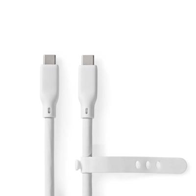 Nedis USB-Kabel | USB 3.2 Gen 1 | USB-C Male | USB-C Male | 60 W | 4K@60Hz | 5 Gbps | Vernikkeld | 1.50 m | Rond | Silicone | Wit | Doos -