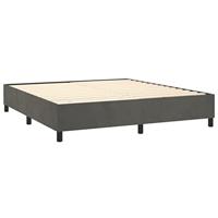 Boxspring met matras fluweel donkergrijs 160x200 cm - thumbnail