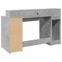 Bureau met LED-verlichting 140x55x91 cm bewerkt hout betongrijs - thumbnail