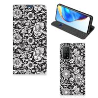 Xiaomi Mi 10T | 10T Pro Smart Cover Black Flowers - thumbnail