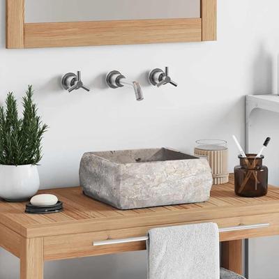 Gootsteen 30x30x13 cm marmer grijs