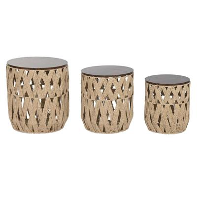 Set van 3 tafels Home ESPRIT Bruin 40 x 40 x 45 cm (3 Onderdelen)