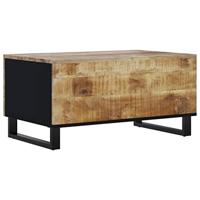 Salontafel 80x50x40 cm massief mangohout en bewerkt hout - thumbnail