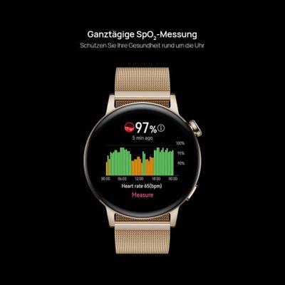 HUAWEI WATCH GT 3 46mm smartwatch, duurzame batterijduur, de hele dag door SpO2-bewaking, persoonlijke AI-loopcoach, nauwkeurige hartslagbewaking, 100+ trainingsmodi, bellen via Bluetooth, Zwart