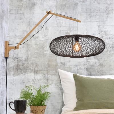 GOOD&MOJO Wandlamp 'Cango' Large, Bamboe, kleur Naturel/Zwart