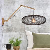GOOD&MOJO Wandlamp 'Cango' Large, Bamboe, kleur Naturel/Zwart - thumbnail