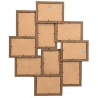 VidaXL Fotolijst voor 10x(10x15 cm) foto mdf lichtbruin - thumbnail