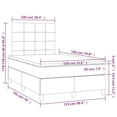 Boxspring met matras fluweel donkergrijs 120x190 cm