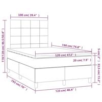 Boxspring met matras fluweel donkergrijs 120x190 cm - thumbnail
