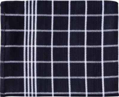 Handdoek Christelle, ft 50 x 70 cm, geruit, zwart, pak van 3 stuks
