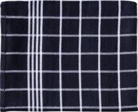 Handdoek Christelle, ft 50 x 70 cm, geruit, zwart, pak van 3 stuks - thumbnail