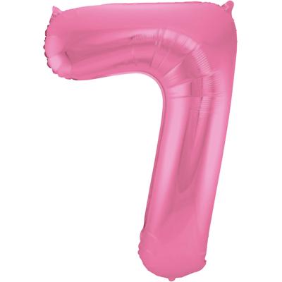 Folieballon Cijfer 7 Metallic Mat Roze (86cm)