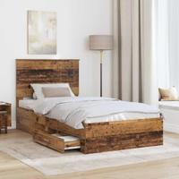 Bedframe met hoofdeinde Oudhout 100 x 200 cm Bewerkt hout - thumbnail