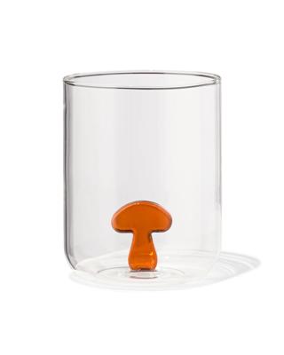 HEMA Glas met paddenstoel 450ml herfst (terra)