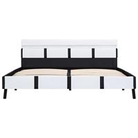 Bedframe met LED kunstleer wit 140x200 cm - thumbnail