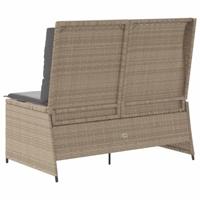 Tuinbank met kussen Beige Poly riet - thumbnail