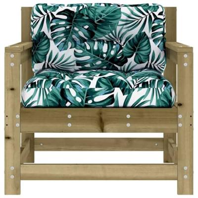 Tuinstoelen 2 st met kussens gempregneerd grenenhout Tuinstoelen 2 st met kussens gempregneerd grenenhout