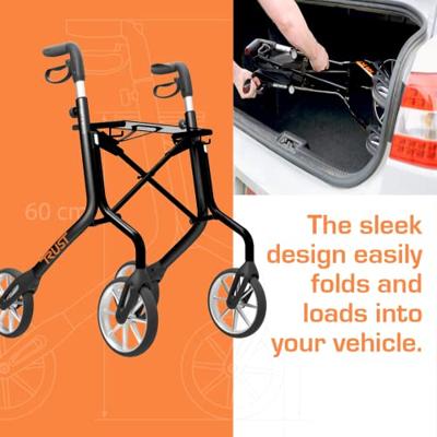 Rollator Let&apos;s Move (5,4 kg) | TrustCare | Lichtgewicht rollator | Zonder remkabels | Kleur: Zwart | TCLMO201