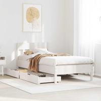 Bedframe zonder matras massief grenenhout wit 90x190 cm - thumbnail