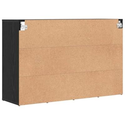 Schoenenkast Zwart Eiken 103 x 30 x 67 cm Bewerkt hout