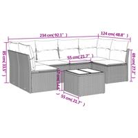 6-delige Loungeset met kussens poly rattan zwart - thumbnail
