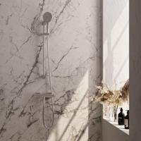 Chrome Edition opbouw douche thermostaatkraan SET 02 met glijstang en handdouche - thumbnail