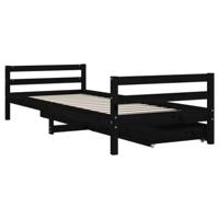 Kinderbedframe met lades 80x200 cm massief grenenhout zwart - thumbnail