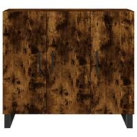 Dressoir 90x34x80 cm bewerkt hout gerookt eikenkleurig - thumbnail
