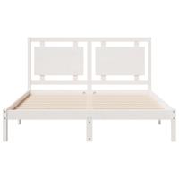 Bedframe extra lang zonder matras massief hout wit 140x210 cm - thumbnail