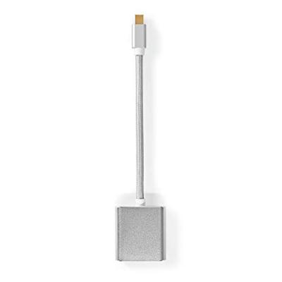 Mini DisplayPort-Kabel - DisplayPort 1.2 - Mini-DisplayPort Male - DVI-D 24+1-Pins Female - 21.6 Gbps - Verguld - 0.20 m - Rond - Gevlochten - Zilver - Cover Window Box