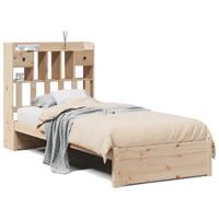 Bed met boekenkast zonder matras massief grenenhout 75x190 cm - thumbnail