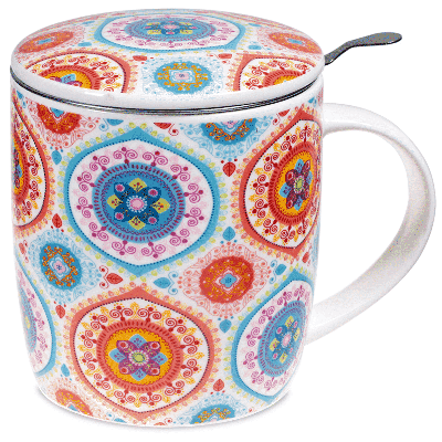 Theemok Set Mandala Blauw