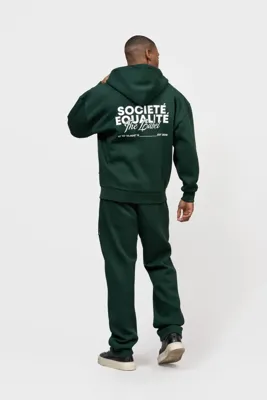 Equalité Societe 2.0 Oversized Full Zip Hoodie Heren Groen - Maat XL - Kleur: Groen | Soccerfanshop