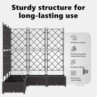 Tuin Bloempot 5 pcs Bruin Staal - thumbnail