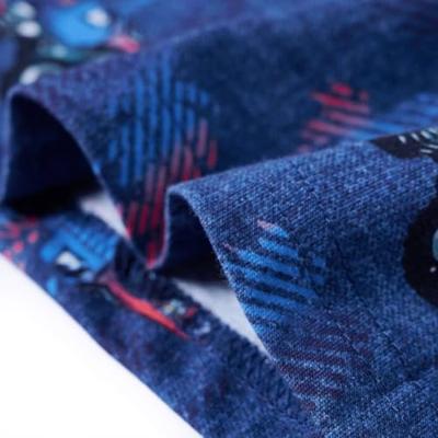 Kindershirt met monstertruckprint 116 gemleerd donkerblauw