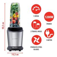 Alpina Smoothie Maker 1L RVS/Zwart - thumbnail