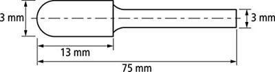 PFERD TOOLS 21205187 Freesstift Hardmetaal Wals Lengte 75 mm Afmeting, Ø 3 mm Werklengte 13 mm Schachtdiameter 3 mm 1 stuks